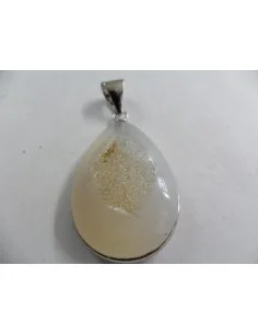 Agate blanche cristalisé pendentif 2