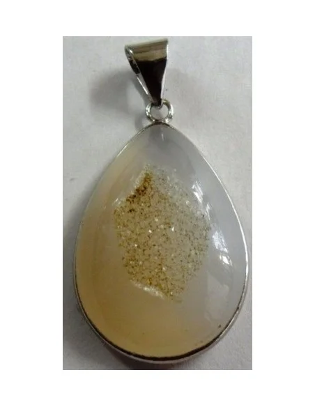 Agate blanche cristalisé pendentif Agate blanche cristalisé pendentif