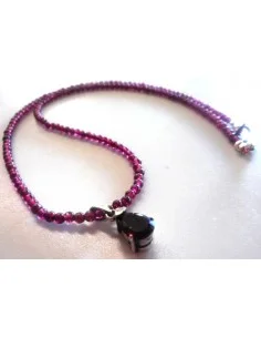 Grenat collier avec pendentif argent 2