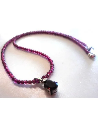 Grenat collier avec pendentif argent