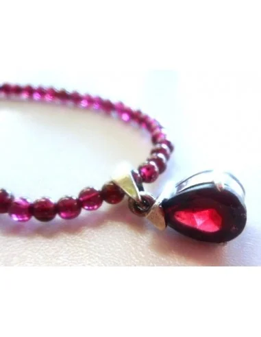 Grenat collier avec pendentif argent