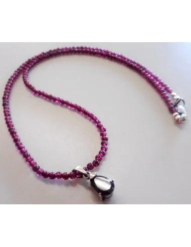 Grenat collier avec pendentif argent