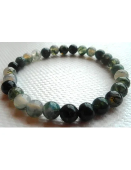 Agate verte bracelet boule 6mm Agate verte bracelet boule 6mm