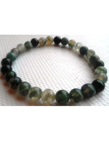 Agate verte bracelet boule 6mm
