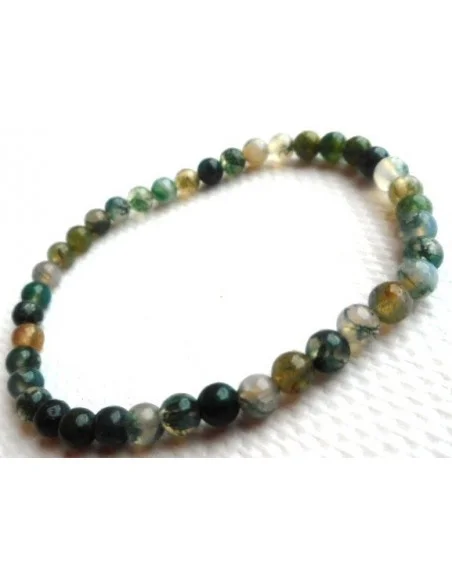Agate verte bracelet boule 4mm