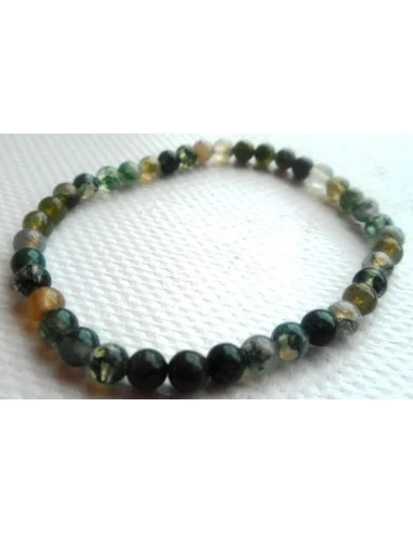 Agate verte bracelet boule 4mm