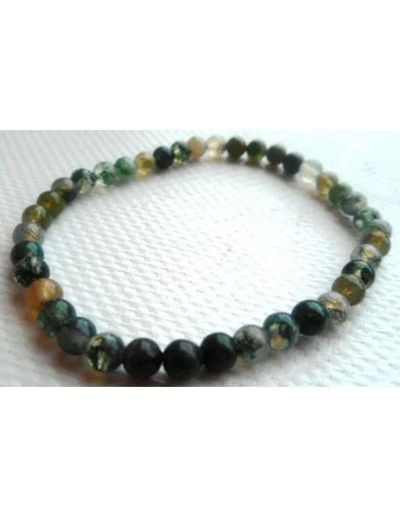 Agate verte bracelet boule 4mm