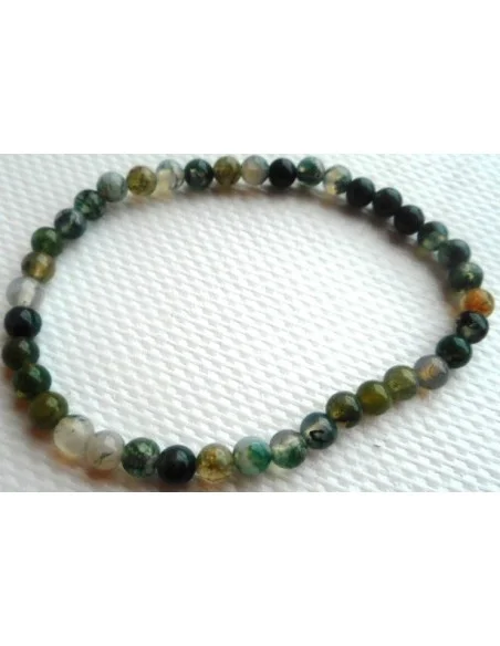 Agate verte bracelet boule 4mm