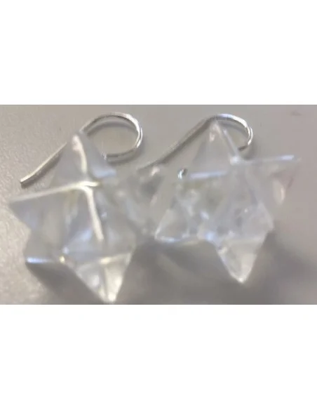 Merkaba boucles doreilles en cristal de roche quartz Merkaba boucles doreilles en cristal de roche quartz