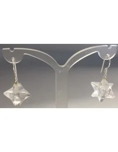 Merkaba boucles doreilles en cristal de roche quartz