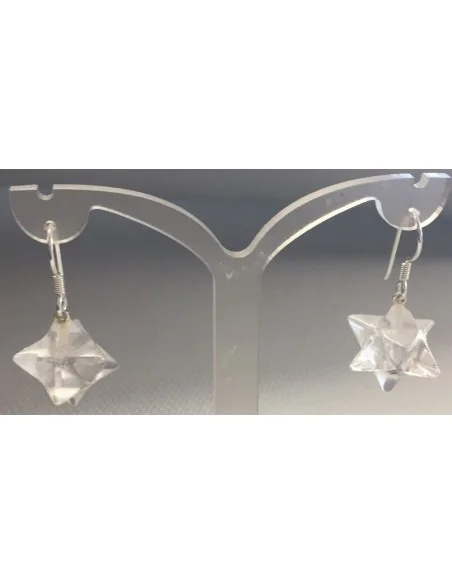Merkaba boucles doreilles en cristal de roche quartz Merkaba boucles doreilles en cristal de roche quartz