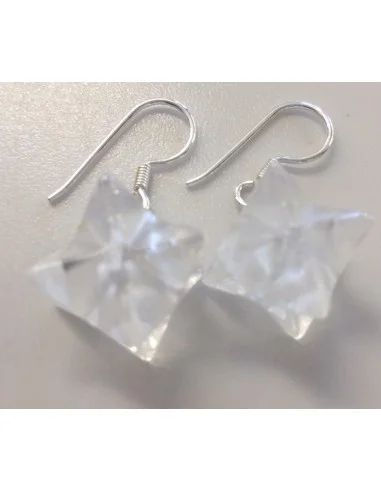 Merkaba boucles doreilles en cristal de roche quartz