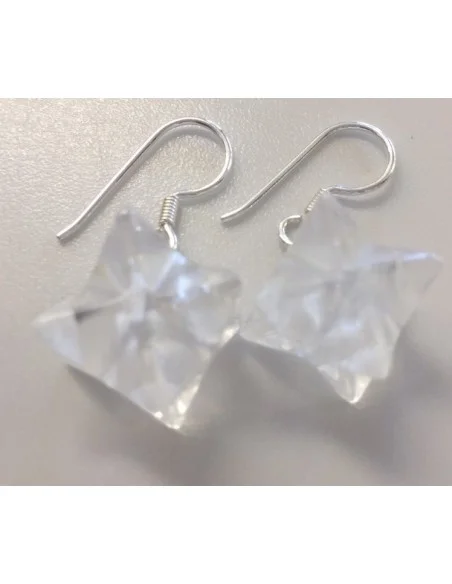 Merkaba boucles doreilles en cristal de roche quartz Merkaba boucles doreilles en cristal de roche quartz