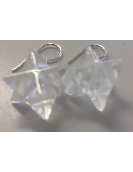 Merkaba boucles doreilles en cristal de roche quartz Merkaba boucles doreilles en cristal de roche quartz