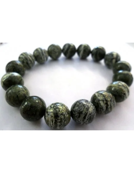 Serpentine oeil d'argent bracelet 10mm Serpentine oeil d'argent bracelet 10mm