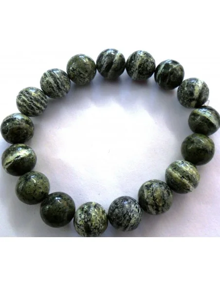 Serpentine oeil d'argent bracelet 10mm Serpentine oeil d'argent bracelet 10mm