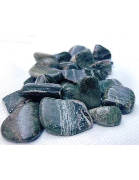 Serpentine oei d'argent polis