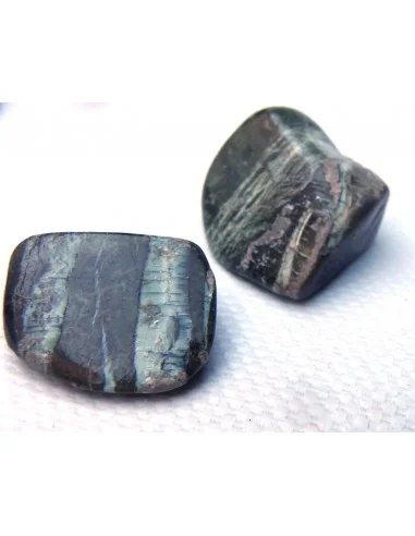 Serpentine oei d'argent polis