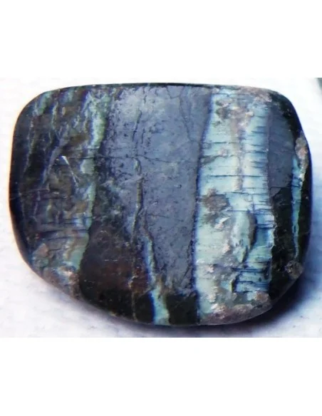 Serpentine oei d'argent polis