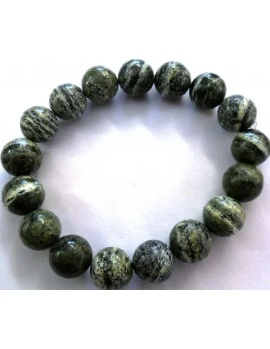 Serpentine oeil d'argent bracelet 10mm