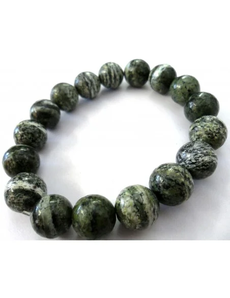 Serpentine oeil d'argent bracelet 10mm