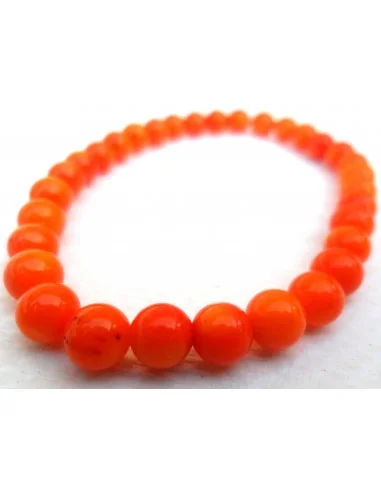 Bracelet en corail orange 5mm