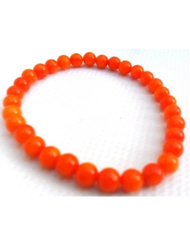Bracelet en corail orange 5mm