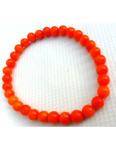 Bracelet en corail orange 5mm