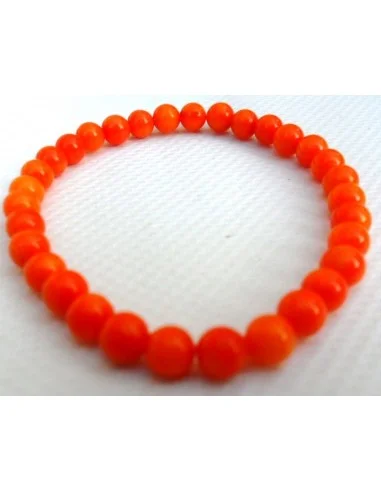 Bracelet en corail orange 5mm