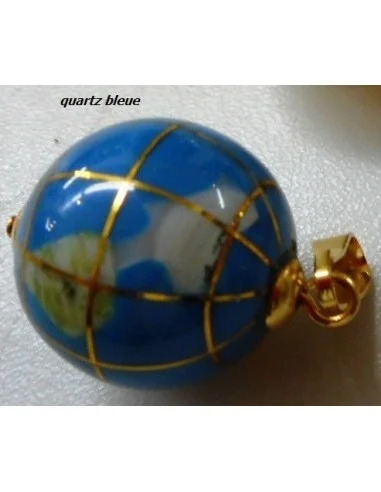 Globe pendentif quartz bleue