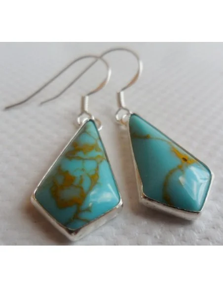 Boucles turquoise argent
