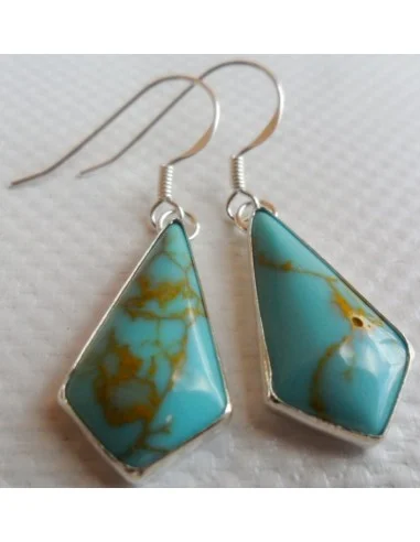 Boucles turquoise argent