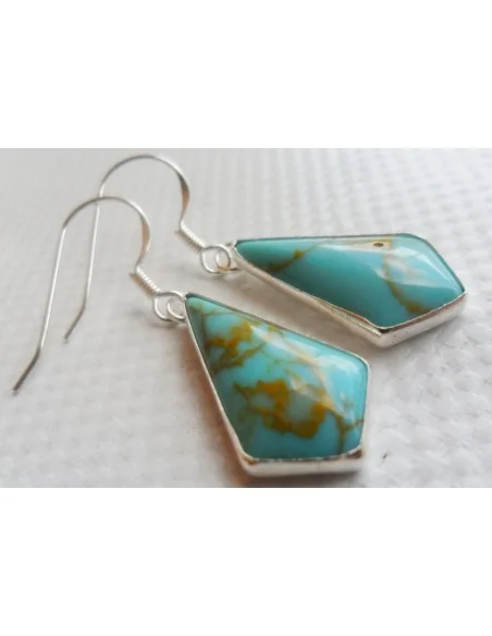 Boucles turquoise argent
