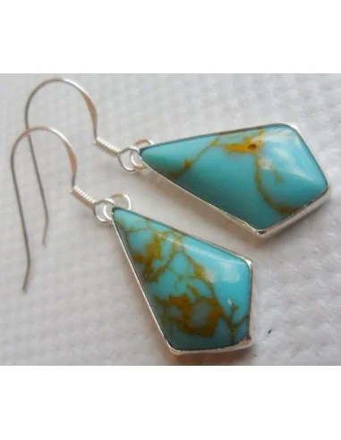 Boucles turquoise argent