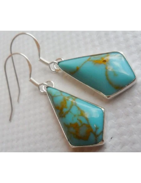 Boucles turquoise argent