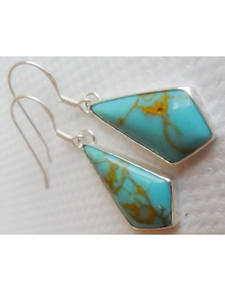 Boucles turquoise argent