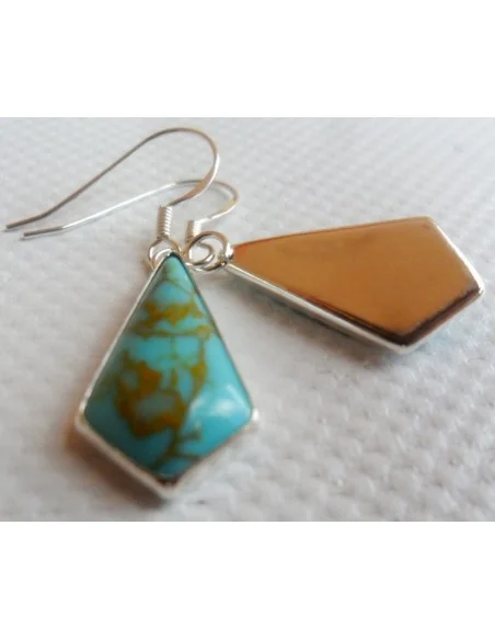 Boucles turquoise argent