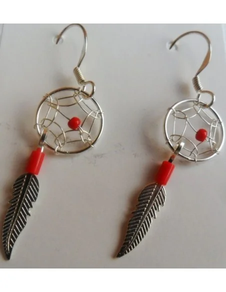 Boucles doreilles en corail rouge argent Boucles doreilles en corail rouge argent