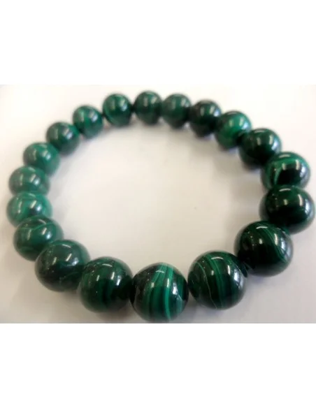 Bracelet boules 1cm  en malachite Bracelet boules 1cm  en malachite