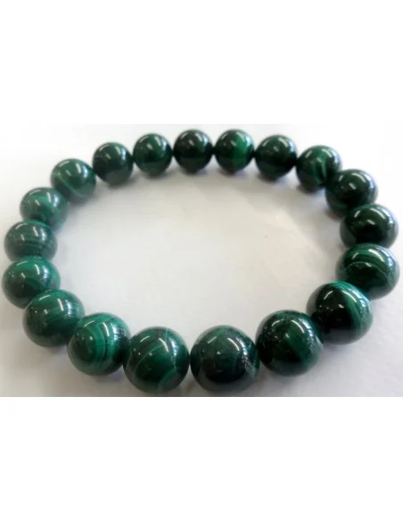 Bracelet boules 1cm  en malachite Bracelet boules 1cm  en malachite