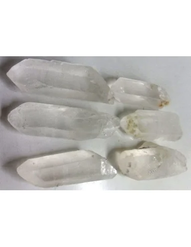 6 Pointes de Quartz lémurien laser 5 à 7cm