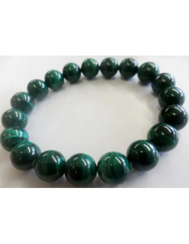Bracelet boules 1cm  en malachite
