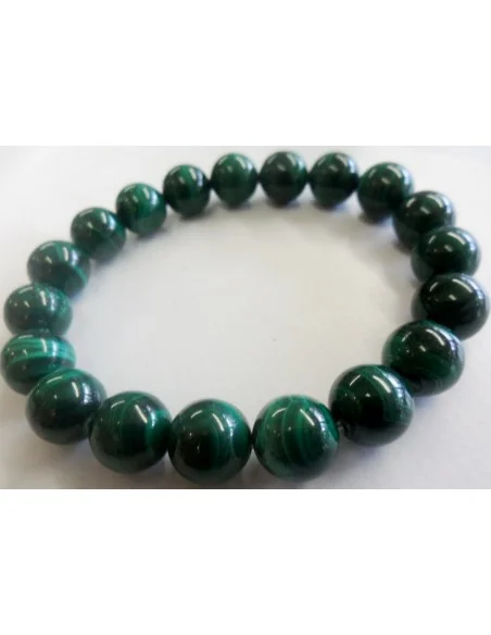 Bracelet boules 1cm  en malachite Bracelet boules 1cm  en malachite