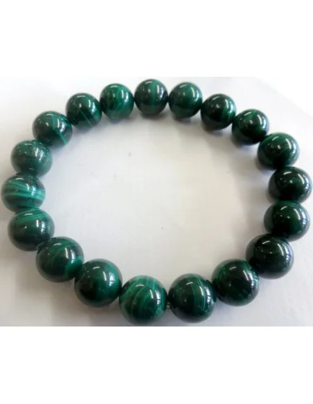 Bracelet boules 1cm  en malachite Bracelet boules 1cm  en malachite