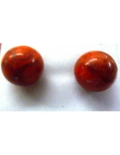 Boucles doreilles corail rouge boule 8mm 2