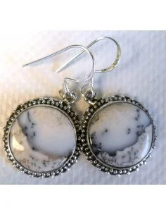 Agate dendritique boucles doreilles
