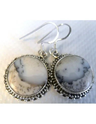 Agate dendritique boucles doreilles