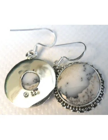 Agate dendritique boucles doreilles