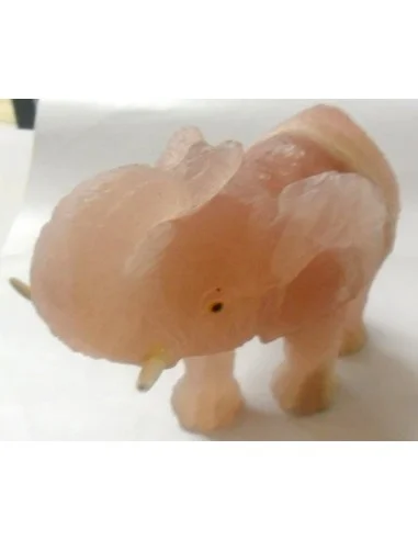 Éléphant en quartz rose