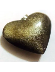 Obsidienne doré pendentif coeur 2